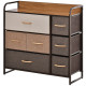 7-Bin Dresser Storage Tower Cabinet Organizer Unit, Easy Pull Fabric Bins with Metal Frame for Bedroom