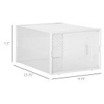 18 Pack Shoe Storage Boxes, Space-saving Shoe Organizers, Clear Plastic Stackable Holders Containers with Front Opening