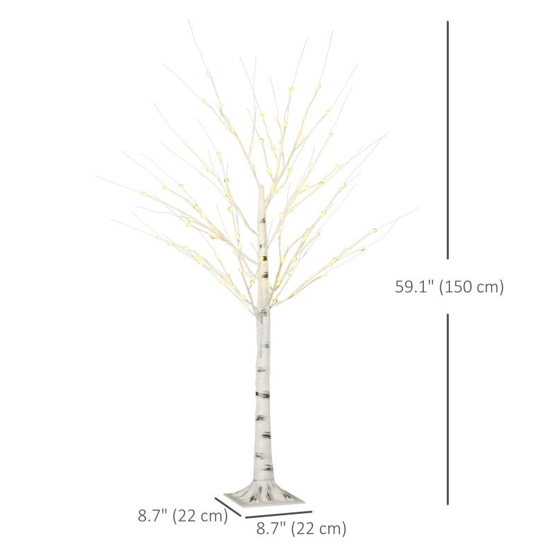 5 ft Artificial Birch Tree Light with Pre-Lit LED Light for Home Party, Indoor and Covered Outdoor Use