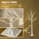 6 ft Artificial Birch Tree Light with Pre-Lit LED Light for Home Party, Indoor and Covered Outdoor Use