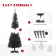5FT Artificial Christmas Tree, Pencil Christmas Tree with Realistic Branches, Stable Stand, Black