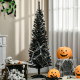 5FT Artificial Christmas Tree, Pencil Christmas Tree with Realistic Branches, Stable Stand, Black