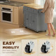 Kitchen Island with Storage, Rolling Trolley Cart with Rubber Wood Top, Spice Rack, Towel Rack, Grey