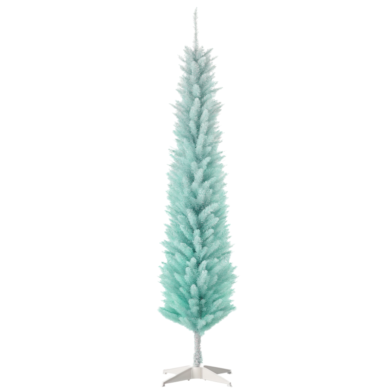 6ft Pencil Christmas Trees, Skinny Artificial Christmas Tree for Xmas Holiday Decor, Gradient Blue