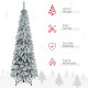 6' Artificial Slim Flocked Christmas Trees, with Snow Frosted Branches, Downswept Shape, Steel Base
