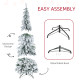 6' Artificial Slim Flocked Christmas Trees, with Snow Frosted Branches, Downswept Shape, Steel Base