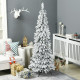 6' Artificial Slim Flocked Christmas Trees, with Snow Frosted Branches, Downswept Shape, Steel Base