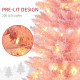 6' Pre Lit Artificial Pencil Christmas Trees, Xmas Tree with Realistic Branches and Warm White LED Lights, Pink