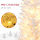 7' Pre Lit Artificial Pencil Christmas Trees, Xmas Tree with Realistic Branches and Warm White LED Lights, White