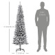6ft Flocked Christmas Tree, Pencil Christmas Tree with Realistic Branch Tips, Folding Metal Stand, Black