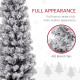 6ft Flocked Christmas Tree, Pencil Christmas Tree with Realistic Branch Tips, Folding Metal Stand, Black