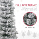 5ft Flocked Christmas Tree, Pencil Christmas Tree with Realistic Branch Tips, Folding Metal Stand, Green