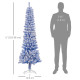 6ft Flocked Christmas Tree, Pencil Christmas Tree with Realistic Branch Tips, Folding Metal Stand, Blue