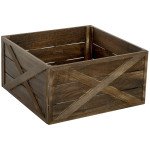 28" Farmhouse Christmas Tree Base Cover Wooden Christmas Tree Collar Box Home Decoration Dark Distressed Wood Finish