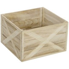 24" Farmhouse Christmas Tree Base Cover Wooden Christmas Tree Collar Box Home Decoration Light Distressed Wood Finish