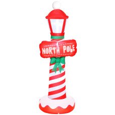 6FT Christmas Inflatable Decoration, Inflatable Lighthouse Xmas Blow Up Decor with LED Lights for Yard, Lawn, Garden