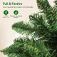 6ft Christmas Tree with Colourful DIY Synchronized LEDs, Hinged Pencil Xmas Tree with Remote, Daily Timer, Green