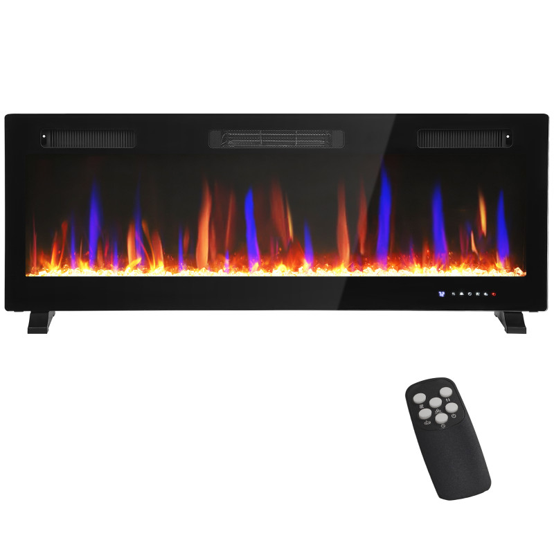 50" Thin Electric Fireplace, Freestanding, Wall Mounted Fireplace Heater with Eco Mode, Auto Switch, Remote, 1500W