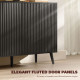 Buffet Cabinet with Storage, Modern Fluted Sideboard with Adjustable Shelves for Dining Room Living Room, Black