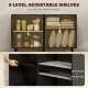 Buffet Cabinet with Storage, Modern Fluted Sideboard with Adjustable Shelves for Dining Room Living Room, Black