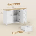 Buffet Cabinet with Soft-Close Doors, Modern Sideboard with 3 Drawers for Living Room, Kitchen, Dining Room, White