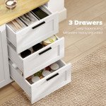 Buffet Cabinet with Soft-Close Doors, Modern Sideboard with 3 Drawers for Living Room, Kitchen, Dining Room, White
