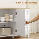 Buffet Cabinet with Soft-Close Doors, Modern Sideboard with 3 Drawers for Living Room, Kitchen, Dining Room, White