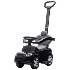 Qaba Land Rover Discovery Licensed 2-in-1 Ride On Push Car with Removable Parent Handle, Under-Seat Storage, Black