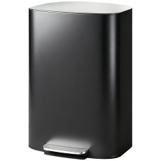 Fingerprint-proof Kitchen Trash Can, 13.2 Gallon Garbage Can with Soft-close Lid and Foot Pedal, Black