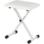 Adjustable Piano Bench, X-Style Folding Piano Stool with Padded Seat, Non-Slip Rubber Feet, Keyboard Chair, White