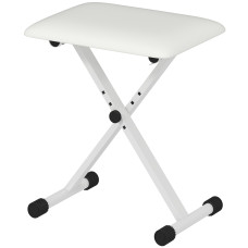 Adjustable Piano Bench, X-Style Folding Piano Stool with Padded Seat, Non-Slip Rubber Feet, Keyboard Chair, White