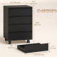4 Drawer File Cabinet, Vertical Filing Cabinet with Wheels, Modern Printer Stand for Home Office, Black