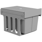 Pull Out Bin, Under Sink Garbage Can with 2 Removable Compartments (4 gallon Each) for Kitchen Waste, Light Grey
