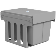 Pull Out Bin, Under Sink Garbage Can with 2 Removable Compartments (4 gallon Each) for Kitchen Waste, Light Grey