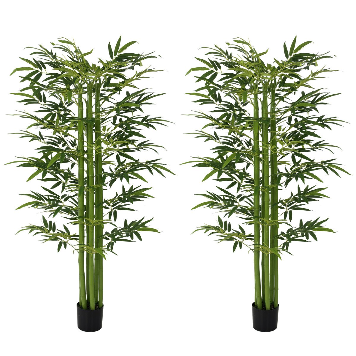 Indoor Fake Plants, Artificial Bamboo Tree with Adjustable Shape for Home Office Living Room Decor, Green
