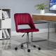 Mid Back Office Chair Velvet Fabric Swivel Scallop Shape Computer Desk Chair, Red