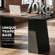 63 Inch Computer Desk with Trapezoidal Frame Light Black Wood Grain