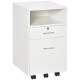 2 Drawer Filing Cabinet with Lock, Vertical File Cabinet with Wheels, Mobile Office Cabinet for A4, Letter Size, White