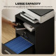 Small Filing Cabinet with 2 Drawers, Lockable Home Office Storage Cabinets on Wheels for A4, Letter Size, Black