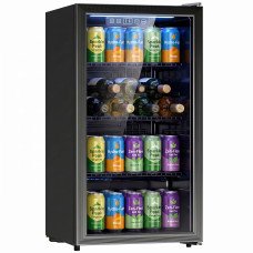 3.2 Cu.Ft Beverage Refrigerator, 139 Can Beverage Fridge Cooler with Double-Layer Glass Door