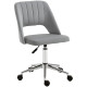 Mid Back Office Chair Velvet Fabric Swivel Scallop Shape Computer Desk Chair, Grey