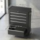 5-Drawer Rolling Tool Cabinet on Wheels, Lockable Tool Chest, Tool Organizer for Garage, Factory and Workshop, Black