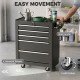5-Drawer Rolling Tool Cabinet on Wheels, Lockable Tool Chest, Tool Organizer for Garage, Factory and Workshop, Black
