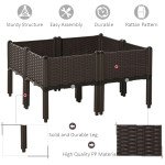 4-piece Raised Garden Bed PP Raised Flower Bed Plant Stand Stackable Vegetable Herb Grow Box
