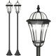 2 Piece LED Garden Lights Lamp Post Solar Powered Auto Switch Outdoor Lantern Patio Pathway Walkway Water-Resist 6 Hours Black