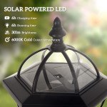 2 Piece LED Garden Lights Lamp Post Solar Powered Auto Switch Outdoor Lantern Patio Pathway Walkway Water-Resist 6 Hours Black