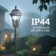 2 Piece LED Garden Lights Lamp Post Solar Powered Auto Switch Outdoor Lantern Patio Pathway Walkway Water-Resist 6 Hours Black