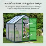 6.2' x 6.3' x 6.6' Clear Polycarbonate Greenhouse, Large Walk-In Green House Garden, Plants Grow, Galvanized Sheet Frame w/ Slide Door