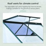 6.2' x 6.3' x 6.6' Clear Polycarbonate Greenhouse, Large Walk-In Green House Garden, Plants Grow, Galvanized Sheet Frame w/ Slide Door