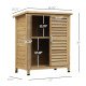 Wooden Garden Storage Shed Kit Wood Garage Tool Organisation Cabinet with 2 Door , 34" x 18" x 38", Natural
